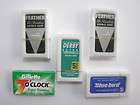 FEATHER BLUEBIRD GILLETTE 7 OCLOCK Blade Sampler DE Blades FBG items 