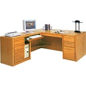   Executive L Desk w/ Left Computer Wing & CPU Space: Office Products