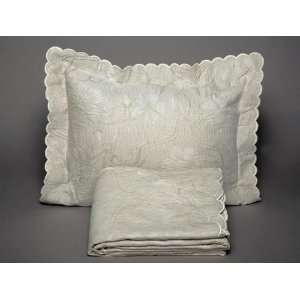 Belle Epoque European Deco Matelasse Pillow Sham Ivory