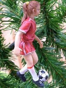New Girls Soccer Player Ball Shoes Christmas Ornament  