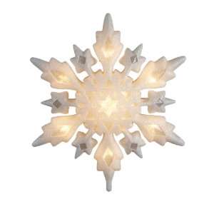  Kurt Adler Indoor UL 10 Light White Iridescent Snowflake 