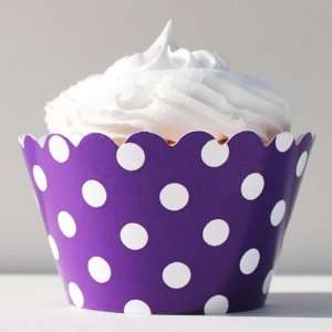  Dress My Cupcake Orchid Purple Polka Dots Cupcake Wrappers 
