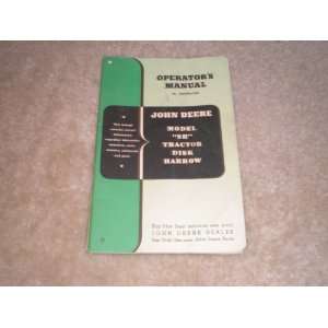    Operators Manual Model Sh Tractor Disk Harrow: john deere: Books