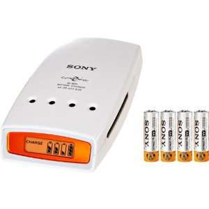   Battery Charger with LCD Display and 4 AA Ni MH Rechargeable Batteries