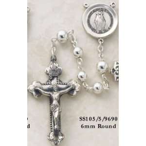   Round Beads w/ Miraculous Medal Center, Gift Boxed 