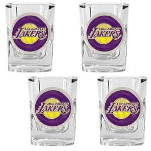  Los Angeles Lakers NBA 4pc Square Shot Glass Set: Sports 