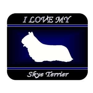  I Love My Skye Terrier Dog Mouse Pad   Blue Design 
