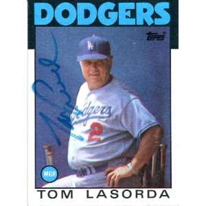  Tom LaSorda Autographed 1986 Topps Card: Sports & Outdoors