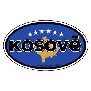  Kosovo in Albanian and Kosovo Flag Car Bumper Sticker 