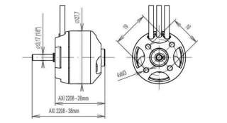AXI Gold Line 2208/26 Outrunner Brushless Motor OM770  