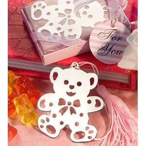  Baby Shower Favors : Lovable Teddy Bear Design Bookmarks 