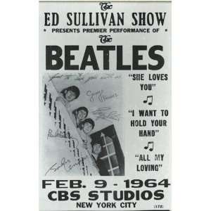 The Beatles on the Ed Sullivan Show 14 X 22 Vintage Style Concert 