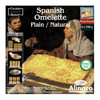 Full cooked Spanish omelette. Box of three (3) units of 24.69 Oz each 