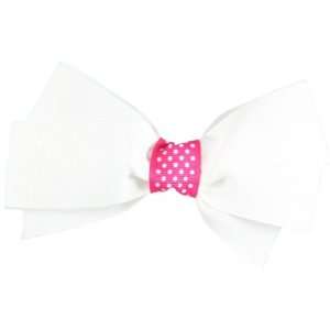  Genuine Lexa Lou White Hair Bow Pink Polka Dots: Beauty