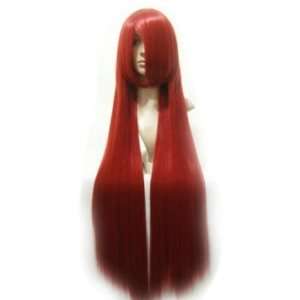Cool2day Long red Becos Fairy Tail Erza Scarlet wig straight hair 