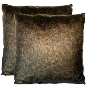    Metallic Leather Decorative Pillow (Set of 2)