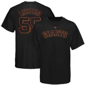  Tim Lincecum San Francisco Giants Black Player T Shirt by 