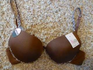 NWT BIJOU leopard solid padded pushup bra 34 36 38 B C  