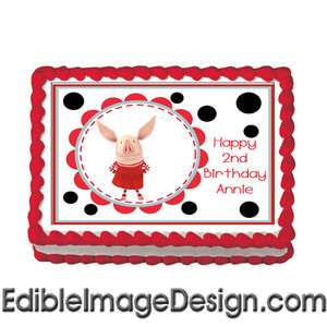 OLIVIA PIG #1 Edible Cake Image Party Decoration Topper