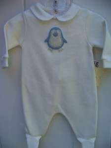 NEW Il Gufo Boutique Baby Boy Penguin Cotton Footie 6m Italy Boutique 
