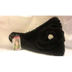 Fashionable Woman/teen Black Crochet Flower Headband/headwrap   Ear 