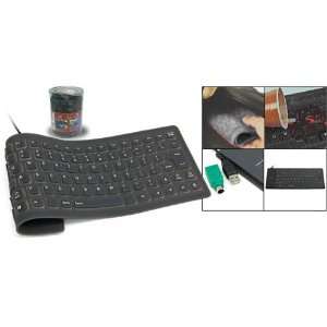   Mini USB PS/2 Flexible Silicone PC Computer Keyboard Gray: Electronics