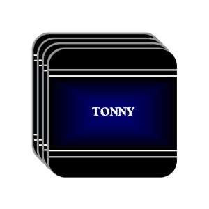 Personal Name Gift   TONNY Set of 4 Mini Mousepad Coasters (black 
