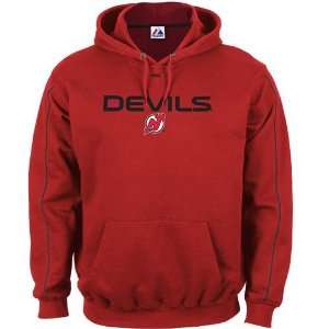  Majestic New Jersey Devils Red Classic Hoody Sweatshirt 