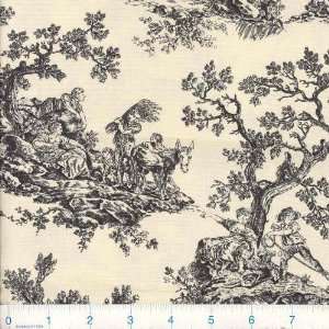   Florals English Toile Black Fabric By The Yard: Arts, Crafts & Sewing
