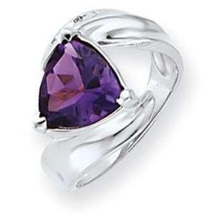  14k Gold White Gold 10mm Amethyst ring: Jewelry