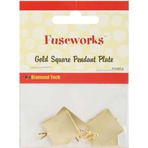  Fuseworks Jewelry Findings Gold Pendant Square 11/