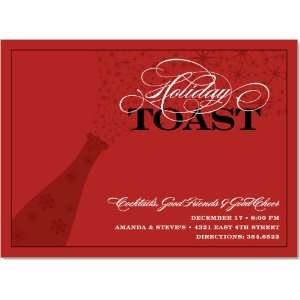  Holiday Toast Bright Red Invitations: Home & Kitchen
