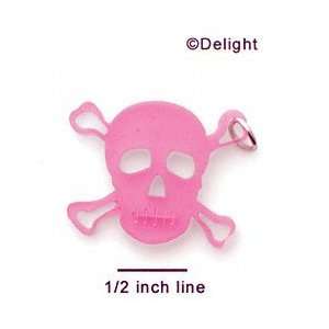  A1117 tlf   Large Pink Skull   Acrylic Pendant