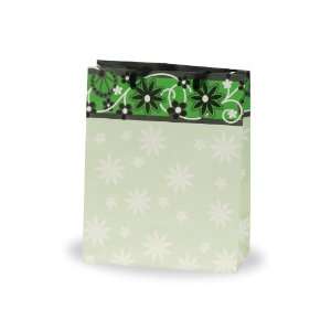 Berwick Floral Swirl Gift Bag, Green, 8 Wide x 10 High x 4 Deep, 12 