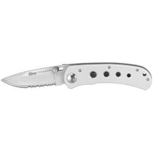  TigerSharp Titanium Bonded Large Folding Knife, Silver 