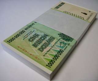 BILLION ZIMBABWE DOLLARS X 100 BANK NOTES UNC BUNDLE  