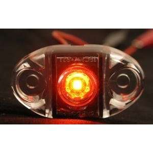  2 Clear/Red LED Mini Marker Light Truck Trailer Boat Automotive