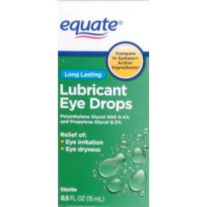 Equate Long Lasting Lubricant Eye Drops .5 Fl Oz Compare to Systane