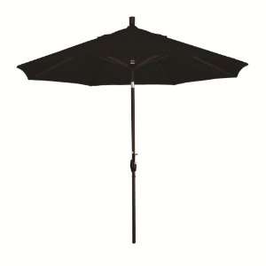   Tilt Market Umbrella with Black Pole, Black: Patio, Lawn & Garden