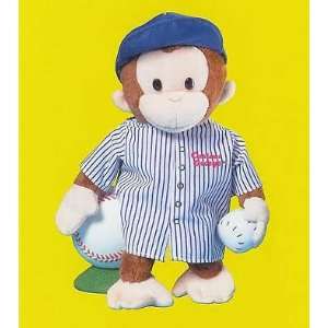  12 Curious George Baseball Player Plush Doll By RUSS 