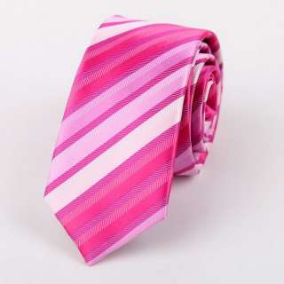 PS1043 pink striped fathers day silk skinny tie Pointe  