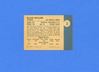 ELGIN BAYLOR 1961 62 FLEER #3   NRMINT MINT+ BREATHTAKING  