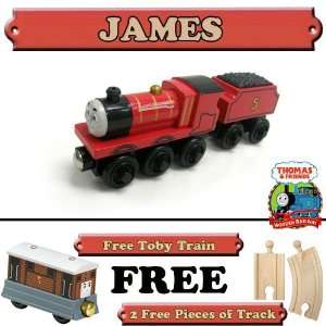  James From Thomas the Tank Engine Wooden Train Set   Free 