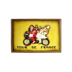 Fat French Chef Tour De France Wall Decor Sign Plaque:  