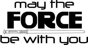 May the force be with you Vinyl Wall Art Decal Sticker 22inx11in 