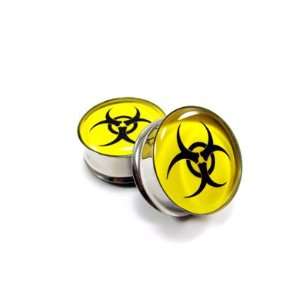  Biohazard Plugs Style 1   7/8 Inch   22mm   Sold As a Pair 