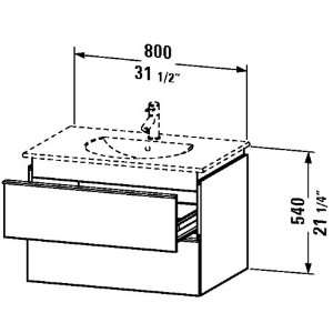   Wall Mount with 2 Drawers, Less Sink and Faucet for the 049983 DN6471