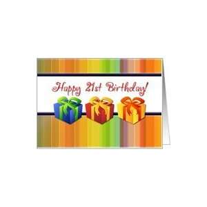  Happy 21st Birthday   Colorful Gifts Card: Toys & Games