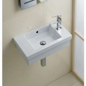   Boutique Logic 45 Ceramic Bathroom Sink in White: Home Improvement