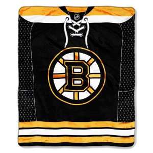 BSS   Boston Bruins NHL Royal Plush Raschel Blanket (Jersey Series 